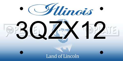 3QZX12 Illinois License Plate