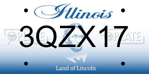 3QZX17 Illinois License Plate