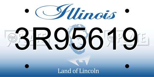 3R95619 Illinois License Plate