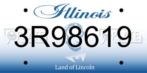 3R98619 Illinois License Plate