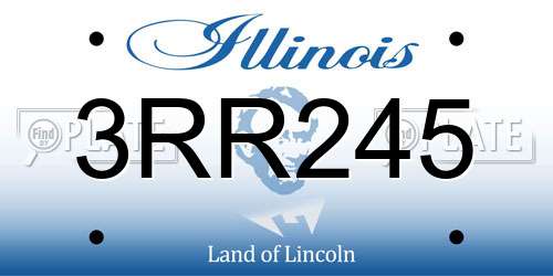3RR245 Illinois License Plate