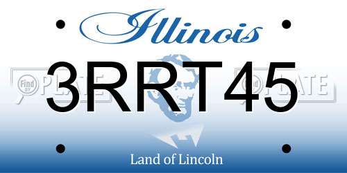 3RRT45 Illinois License Plate