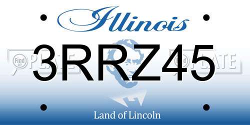 3RRZ45 Illinois License Plate