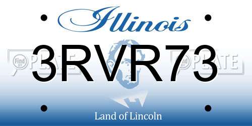 3RVR73 Illinois License Plate