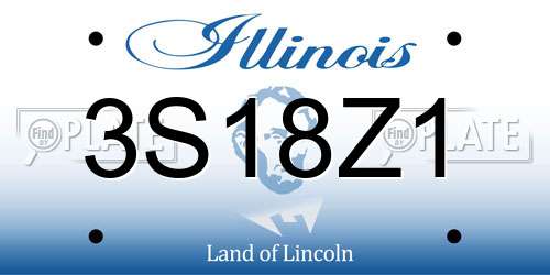 3S18Z1 Illinois License Plate