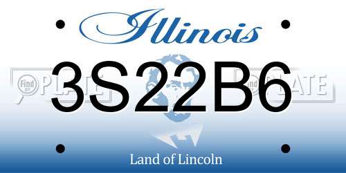 3S22B6 Illinois License Plate