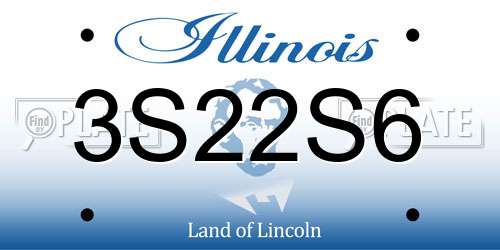 3S22S6 Illinois License Plate