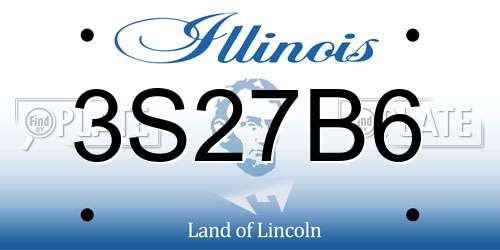 3S27B6 Illinois License Plate