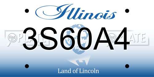 3S60A4 Illinois License Plate