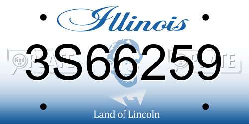 3S66259 Illinois License Plate