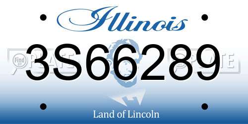 3S66289 Illinois License Plate