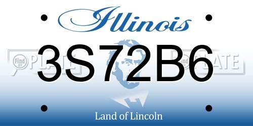 3S72B6 Illinois License Plate