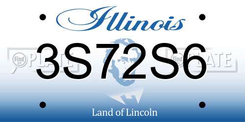 3S72S6 Illinois License Plate