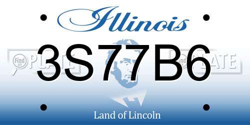 3S77B6 Illinois License Plate
