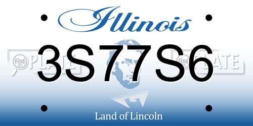 3S77S6 Illinois License Plate