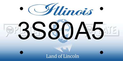3S80A5 Illinois License Plate