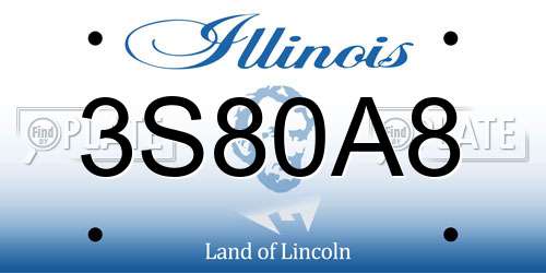 3S80A8 Illinois License Plate