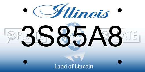 3S85A8 Illinois License Plate