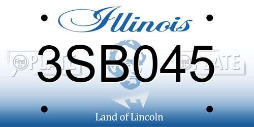 3SB045 Illinois License Plate