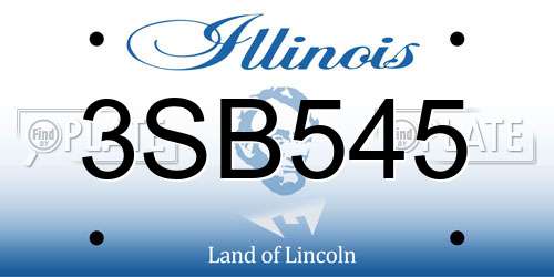 3SB545 Illinois License Plate