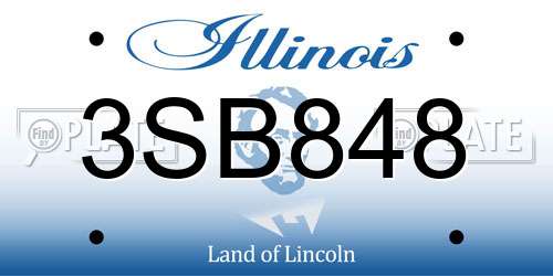 3SB848 Illinois License Plate