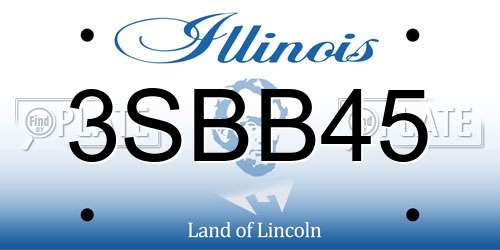 3SBB45 Illinois License Plate