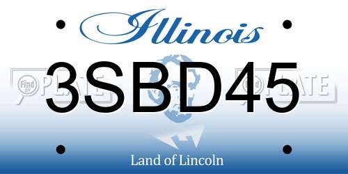 3SBD45 Illinois License Plate