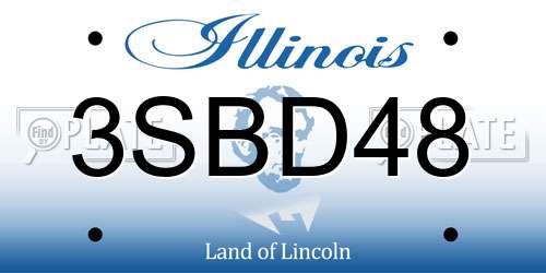 3SBD48 Illinois License Plate