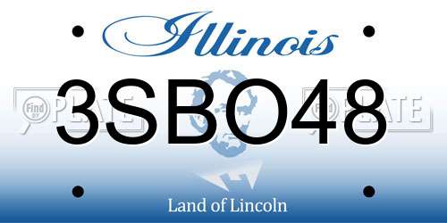3SBO48 Illinois License Plate