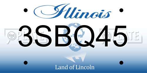 3SBQ45 Illinois License Plate