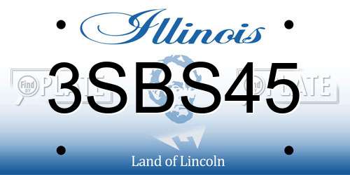 3SBS45 Illinois License Plate