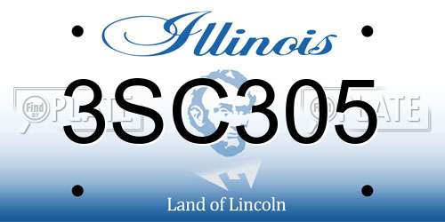 3SC305 Illinois License Plate