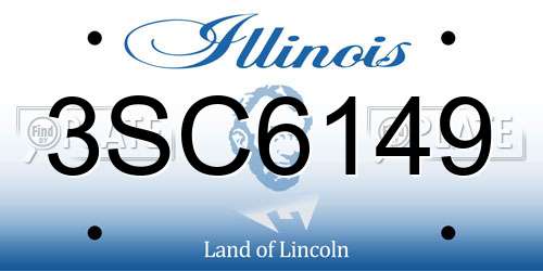 3SC6149 Illinois License Plate