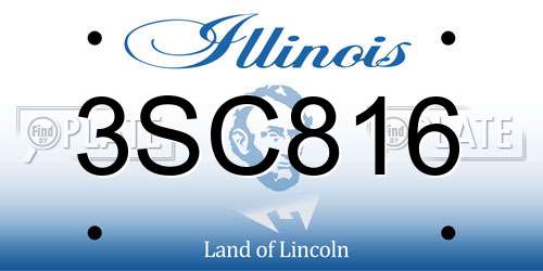 3SC816 Illinois License Plate
