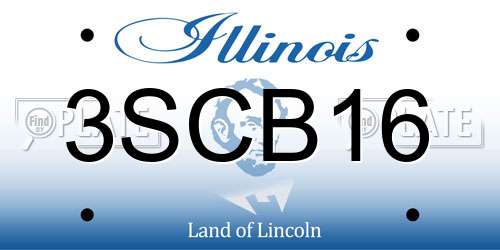 3SCB16 Illinois License Plate
