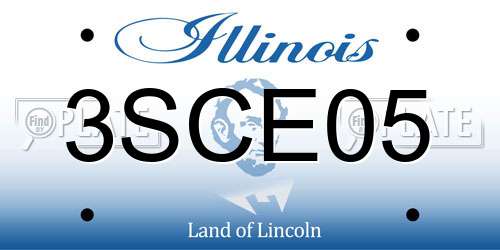 3SCE05 Illinois License Plate