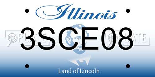 3SCE08 Illinois License Plate