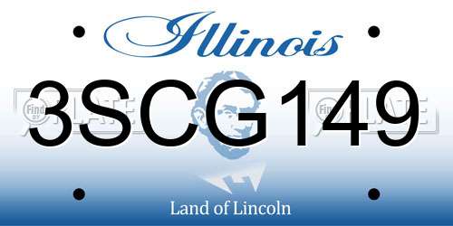 3SCG149 Illinois License Plate