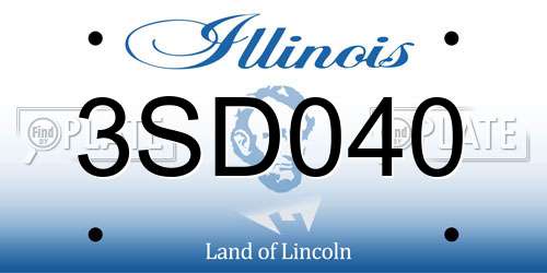 3SD040 Illinois License Plate