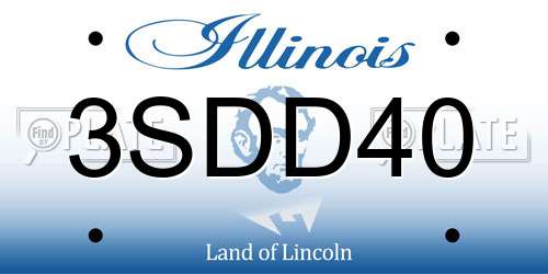 3SDD40 Illinois License Plate