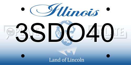 3SDO40 Illinois License Plate