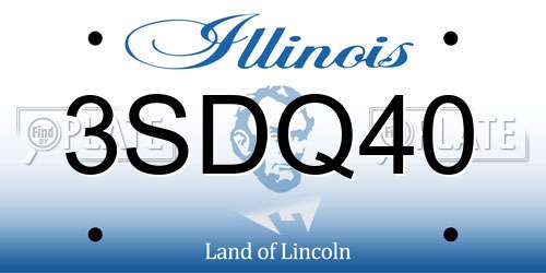 3SDQ40 Illinois License Plate