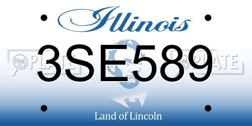 3SE589 Illinois License Plate