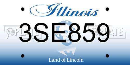 3SE859 Illinois License Plate