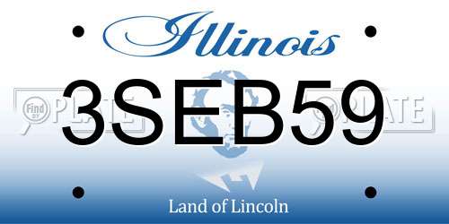 3SEB59 Illinois License Plate