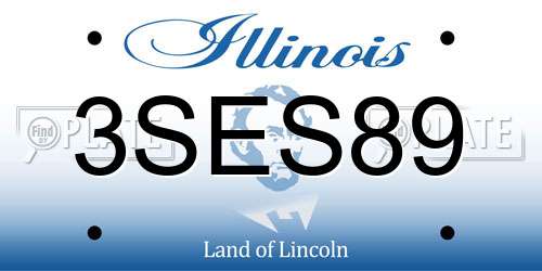 3SES89 Illinois License Plate