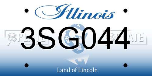 3SG044 Illinois License Plate