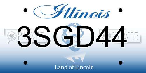 3SGD44 Illinois License Plate