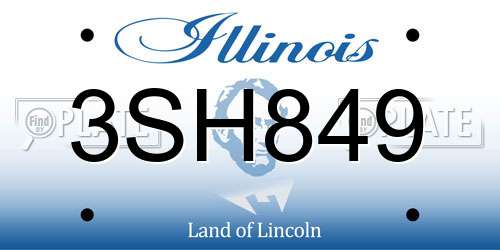 3SH849 Illinois License Plate