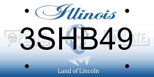 3SHB49 Illinois License Plate